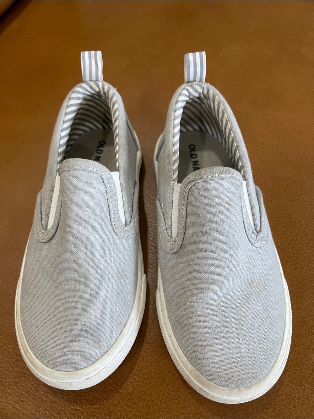 Old Navy Light Gray Canvas Slip-On Sneakers for Kids
